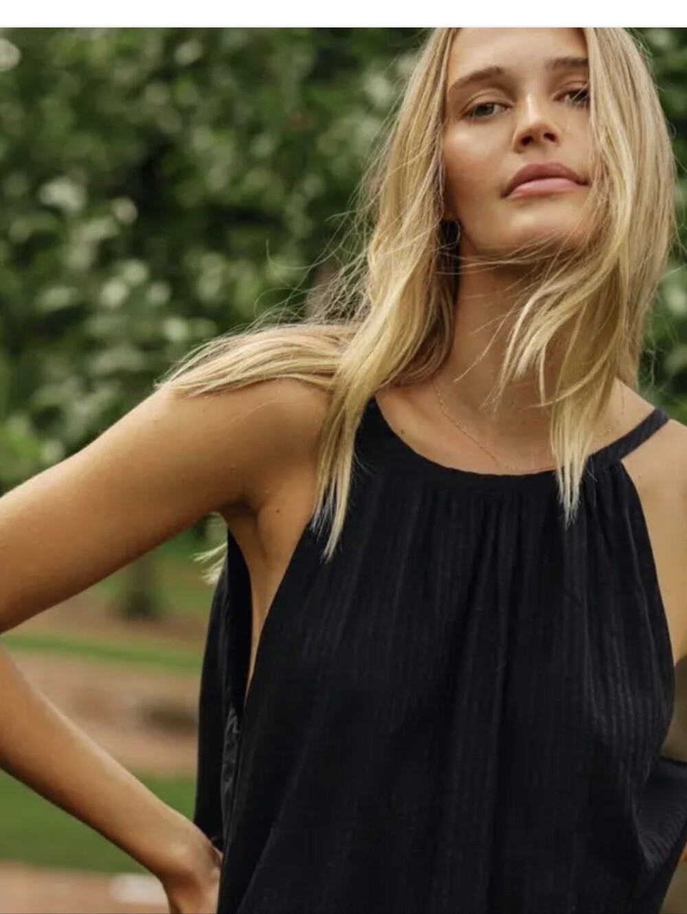 Jenni Kayne Drift Dress Black Halter Maxi Sleeveless Silk Blend  NWT - Picture 4 of 14